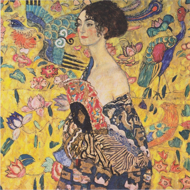 "La Dame à l'éventail" de G. Klimt "La Dame à l'éventail" de G. Klimt