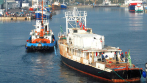 Le célèbre bateau de Cousteau, arrive a Concarneau pour sa restauration. Photo (c) Olivier Bernard Le célèbre bateau de Cousteau, arrive a Concarneau pour sa restauration. Photo (c) Olivier Bernard