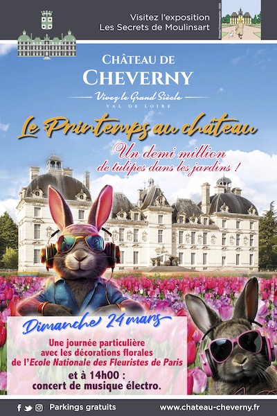 Célébration du Printemps au Château de Cheverny : Une Symphonie de Fleurs et de Festivités. (c) Karin Tourmente-Leroux