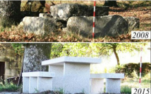 Copie écran de l'image twittée par El Huffington Post, comparant les photos du site avant et après l'installation de la table de pique-nique. Cliquez ici pour lire l'article original Copie écran de l'image twittée par El Huffington Post, comparant les photos du site avant et après l'installation de la table de pique-nique. Cliquez ici pour lire l'article original