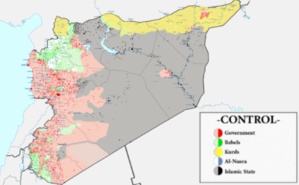 La situation en Syrie, mi-septembre 2015. Image libre de droits. La situation en Syrie, mi-septembre 2015. Image libre de droits.