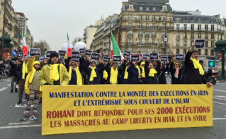 Paris: mobilisation contre la venue du président iranien Hassan Rohani