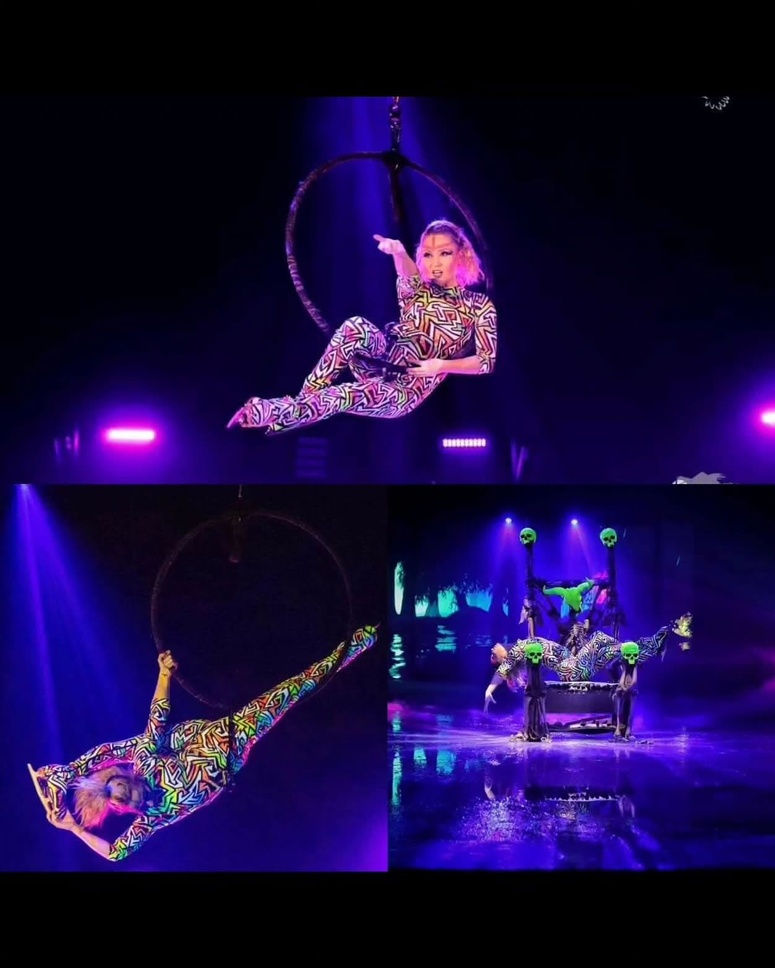 Performing Aerial Hoop On IceIn A Theme Park In Germany. Performing Aerial Hoop On IceIn A Theme Park In Germany.