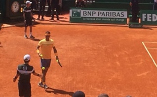 Rafael Nadal en finale contre Gaël Monfils à Monte-Carlo. Photo (c) Rima Ayoub