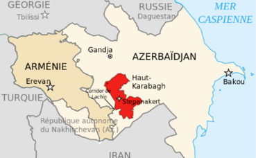 Carte du Haut-Karabakh. Illustration (c) Bourrichon