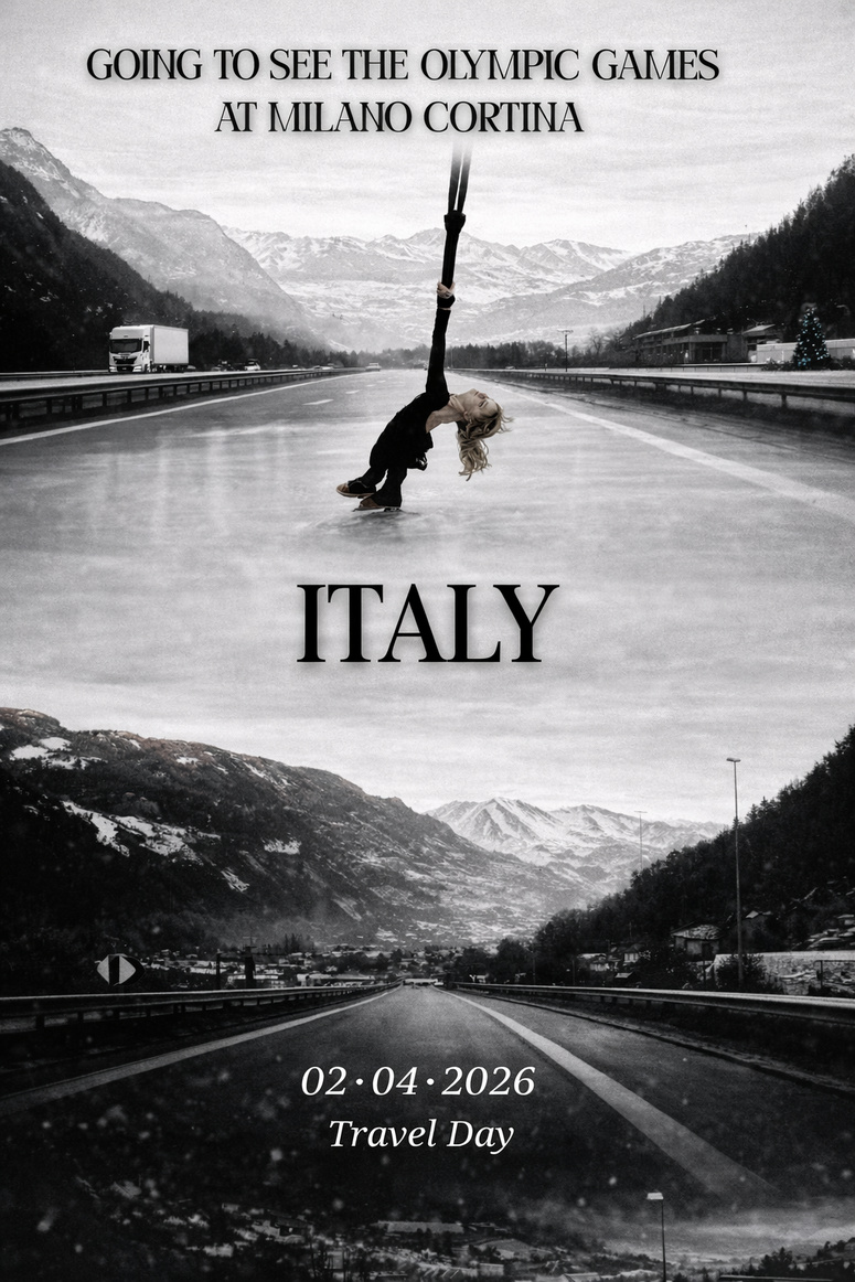 Wanderlust Ice & Ink — Travel: Italy, On Site at the Olympic Games, Milan–Cortina 2026. (c) Sarahaerial.ice