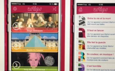 Capture d'écran Artips. En téléchargeant l'application gratuite, les utilisateurs pourront accéder aux 10 meilleurs secrets des grands musées, expos, lieux culturels ou artistes. Cliquez ici pour en savoir plus Capture d'écran Artips. En téléchargeant l'application gratuite, les utilisateurs pourront accéder aux 10 meilleurs secrets des grands musées, expos, lieux culturels ou artistes. Cliquez ici pour en savoir plus