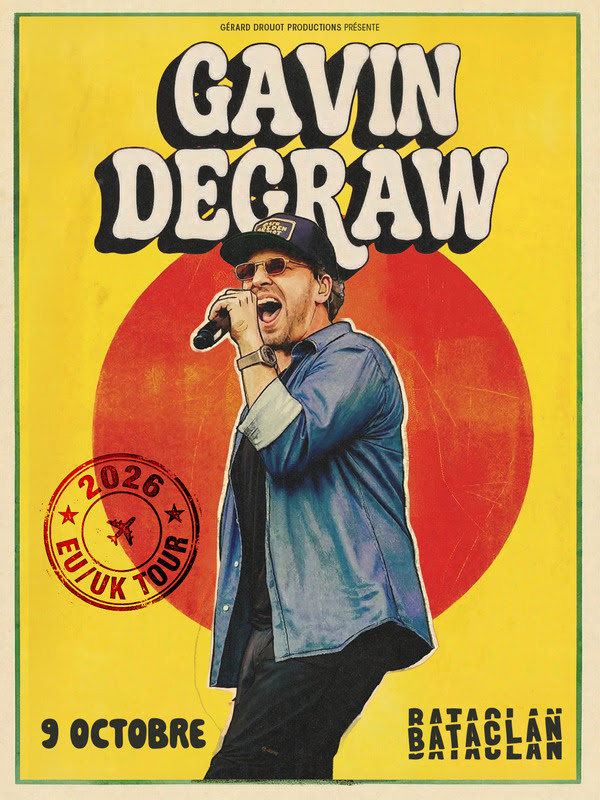 Gavin DeGraw en concert au Bataclan à Paris le 9 octobre 2026