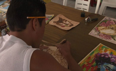 David Guizman, détenu à Tulancingo participe au programme. Capture écran de la vidéo ci-dessous.