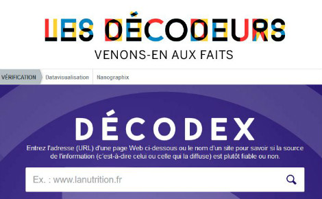 Cliquez ici  pour accéder au Décodex sur le site officiel