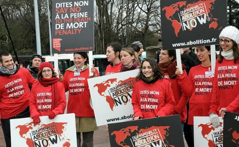 Manifestation à Genève, en 2010, pour l'abolition universelle de la peine de mort. Photo (c) Cécile Thimoreau.