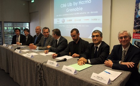 Les partenaires du projet Cité Lib by Ha:mo, réunis en conférence de presse. Photo (c) Anaïs Mariotti