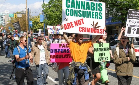 Manifestation pour la légalisation du cannabis à Vancouver. Photo (c) Jeremiah Vandermeer