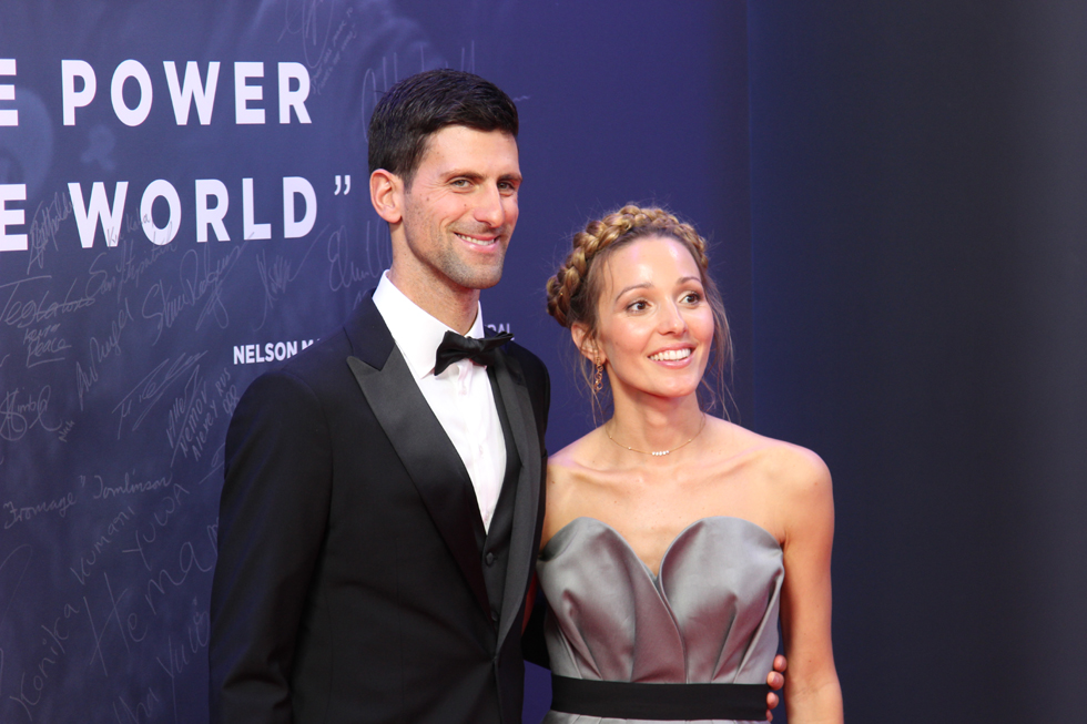 Novak Djokovic et son épouse. Photo (c) Serge Gloumeaud