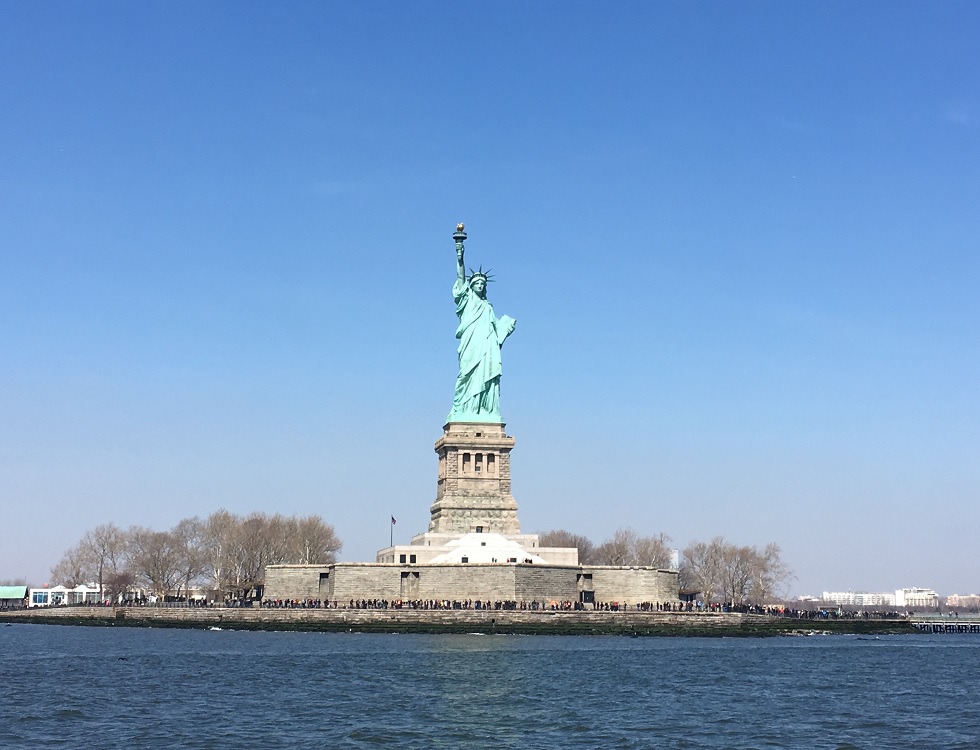 Statue de la Liberté vue du ferry. Photo (c) Anne-Sophie Leroy