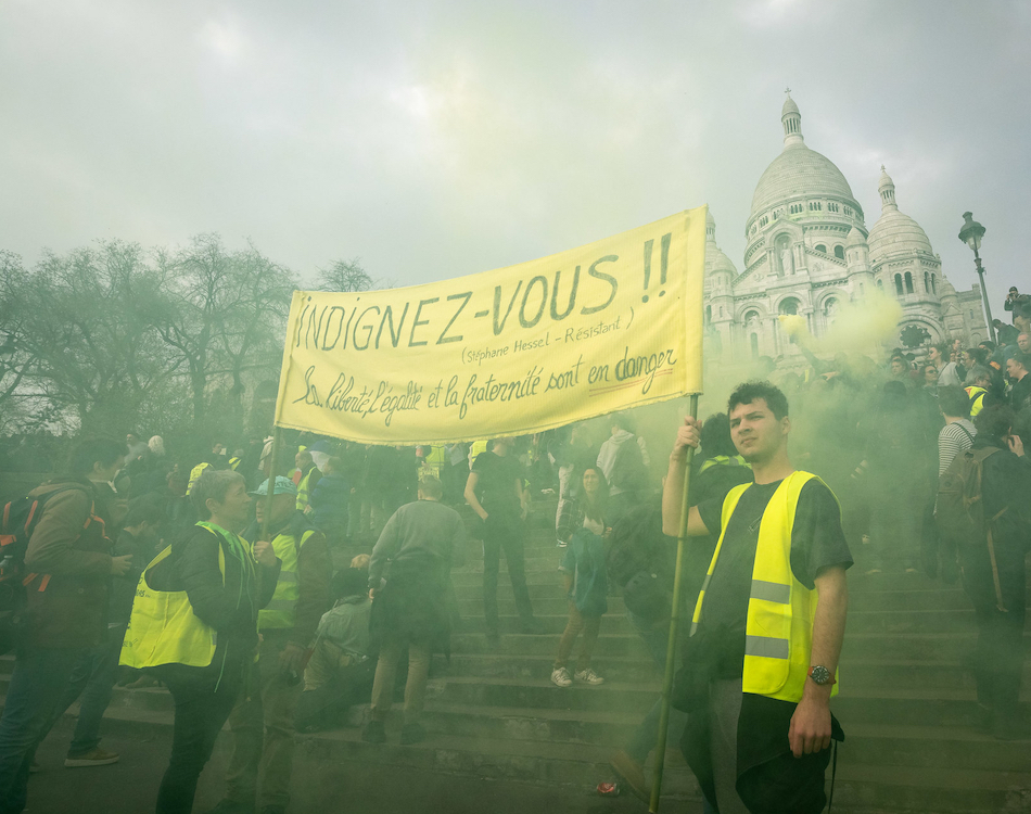 Manifestation de « Gilets Jaunes », acte XVIII à Montmartre. Photo de Olivier Ortelpa.