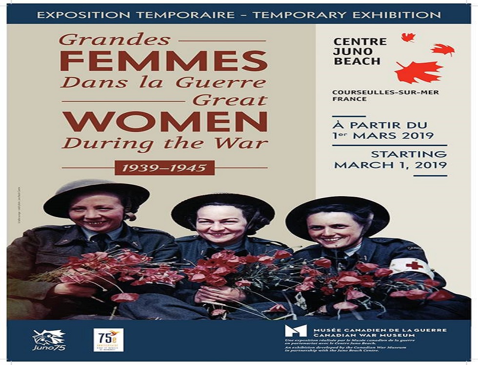 Affiche de l'exposition "Grandes femmes dans la guerre" (c) dossier de presse Centre Juno Beach