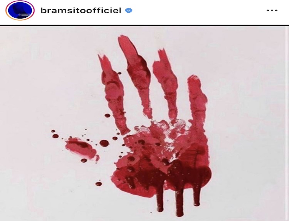 Publication du rappeur Bramsito sur le réseau social Instagram en soutien aux massacres du Congo © Bramsitoofficiel
