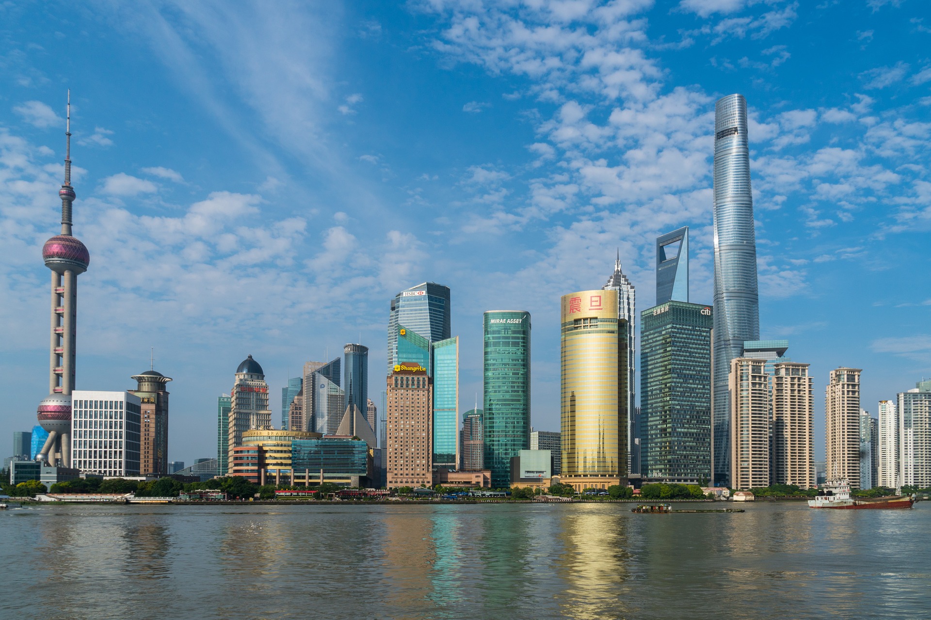 Centre ville de Shanghaï, capitale économique chinoise, ayant connu une urbanisation rapide entre 1987 et 2013. (c)Pixabay License