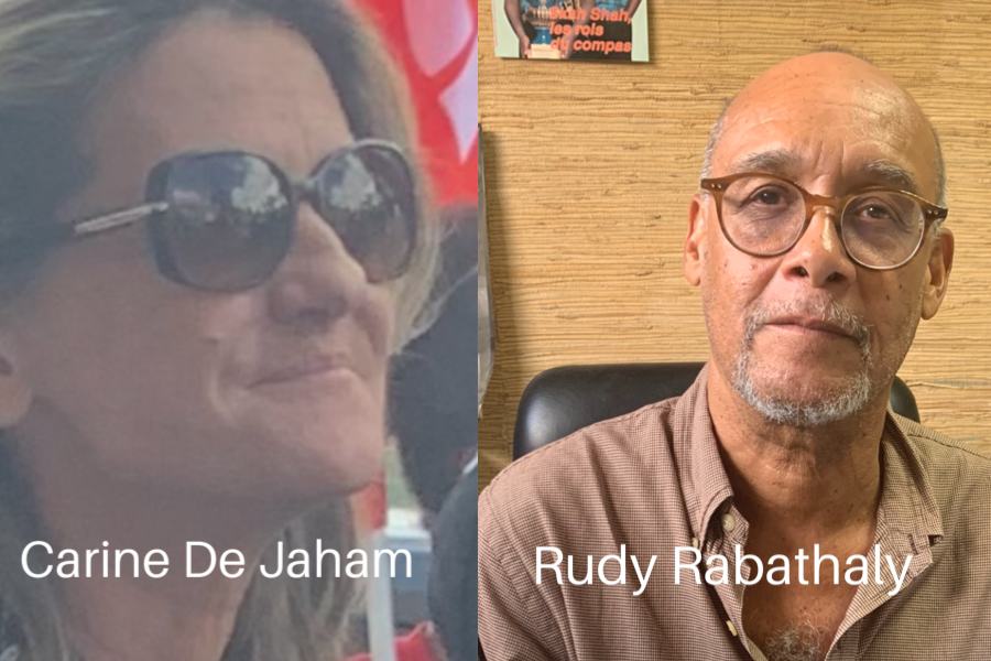 Carine De Jaham, rédactrice en chef du magasine Créola et Rudy Rabathaly, rédacteur en chef du journal FA. (c) Nouria Anseur.
