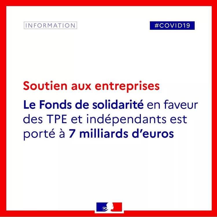 Bruno Le Maire l'a annoncé, le fonds de solidarité s'élèvera à 7 milliards d'euros © Photo de la page Facebook du gouvernement