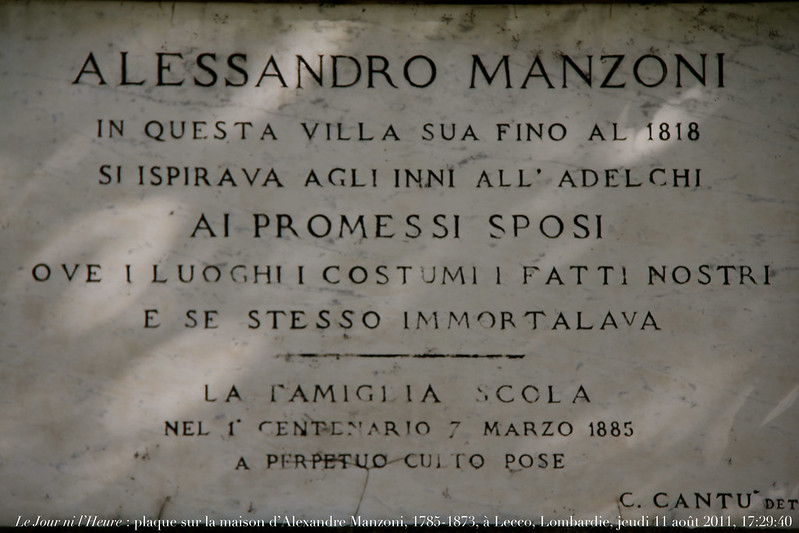 Plaque sur la maison d'Alessandro Manzoni. (c) Photo de Renaud Camus sur Foter.com / CC BY