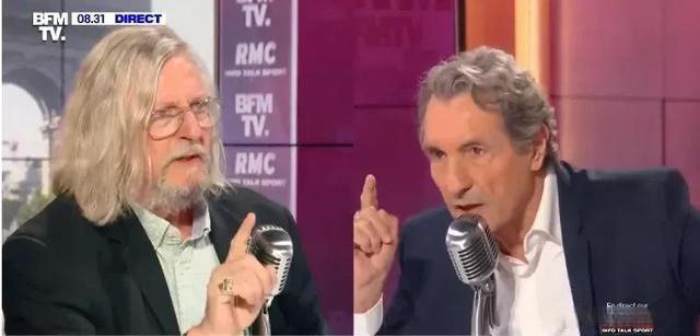 Raoult a eu une fois une grosse querelle avec l'animateur sur BFMTV et l'a même menacé de partir. ( Capture d’écran de la chaîne de télévision BFMTV)