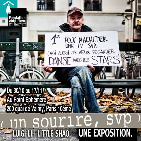 Des pancartes de sans-abris exposées à Paris