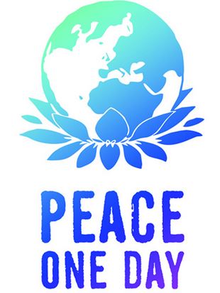 Logo de l'Association Humanitaire Peace One Day qui oeuvre pour la paix dans le  monde et le choix du 21 septembre comme jour de symbole de paix