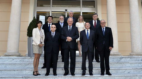 De gauche à droite, 1er rang: James Charrier, Michel Roger, Paul Masseron, Jean-François Landwerlin. 2e rang: Muriel Dorato-Chicouras, Jean-Louis Cattalano, Jean-Pierre Gastinel, Étienne Franzi, Sabine-Anne Minazzoli, Jean-François Bernicot. Photo (c) Charly Gallo / CDP