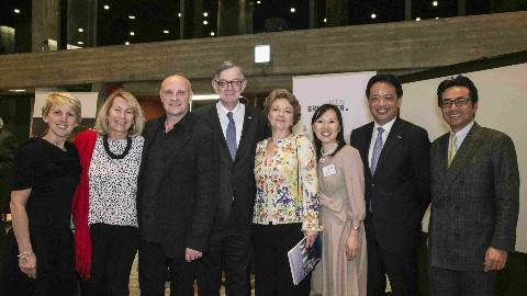 De gauche à droite: Sylvie Cristin, Corinne Kiabski, Jean-Christophe Maillot, S.E. Patrick Médecin, Kumi Iwamoto, Hiroharu Okamoto, Irokazu Ito. Photo (c) DR
