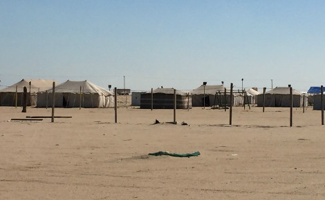Campement réunissant une famille koweïtienne nombreuse, dans la partie sud du désert. Photo (c) Bulent Inan