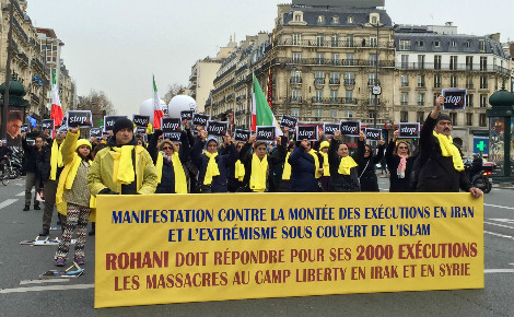 Manifestation contre la montée des exécutions en Iran. Paris, 28 janvier 2016. Photo © O. Lynda