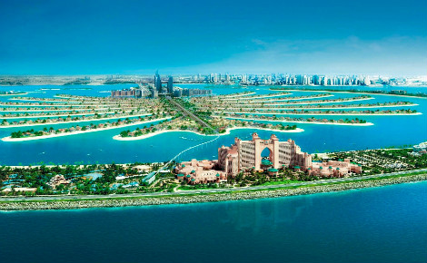 Le somptueux Hôtel Atlantis se trouve sur l'archipel artificiel des Émirats arabes unis nommé "Palm Jumeirah". Image du domaine public.