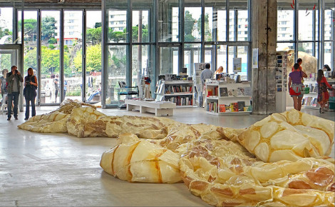 La mue de Serpent d'océan, oeuvre de Huang Yong Ping. Photo (c) Jean-Pierre Dalbéra