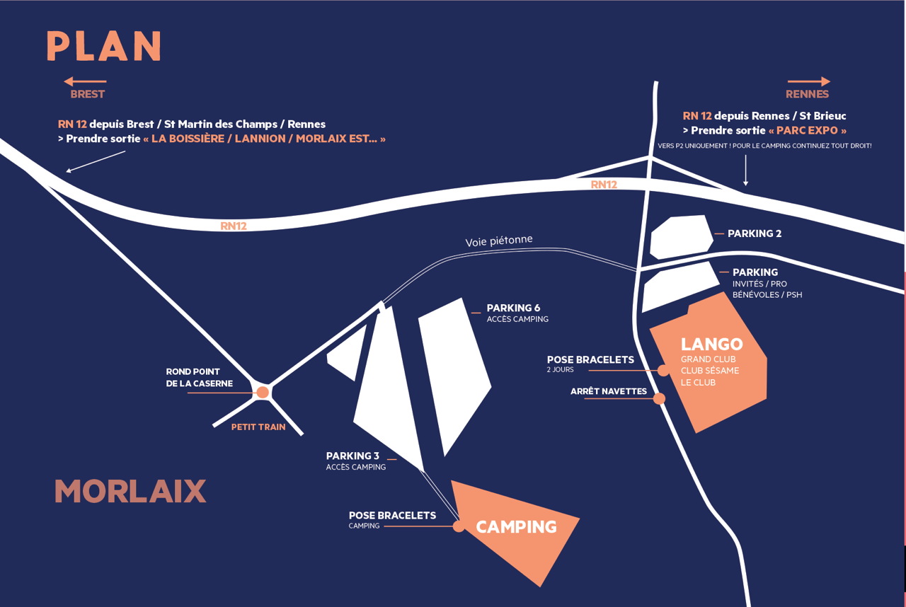 Plan d'accès au festival. Détails en cliquant ici