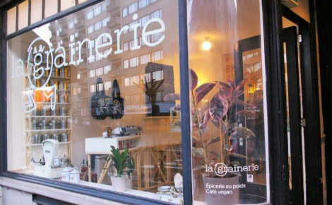 La Grainerie, épicerie au poids et café végan. Photo (c) Fanny Silva. Cliquez ici pour accéder à la page Facebook de La Grainerie