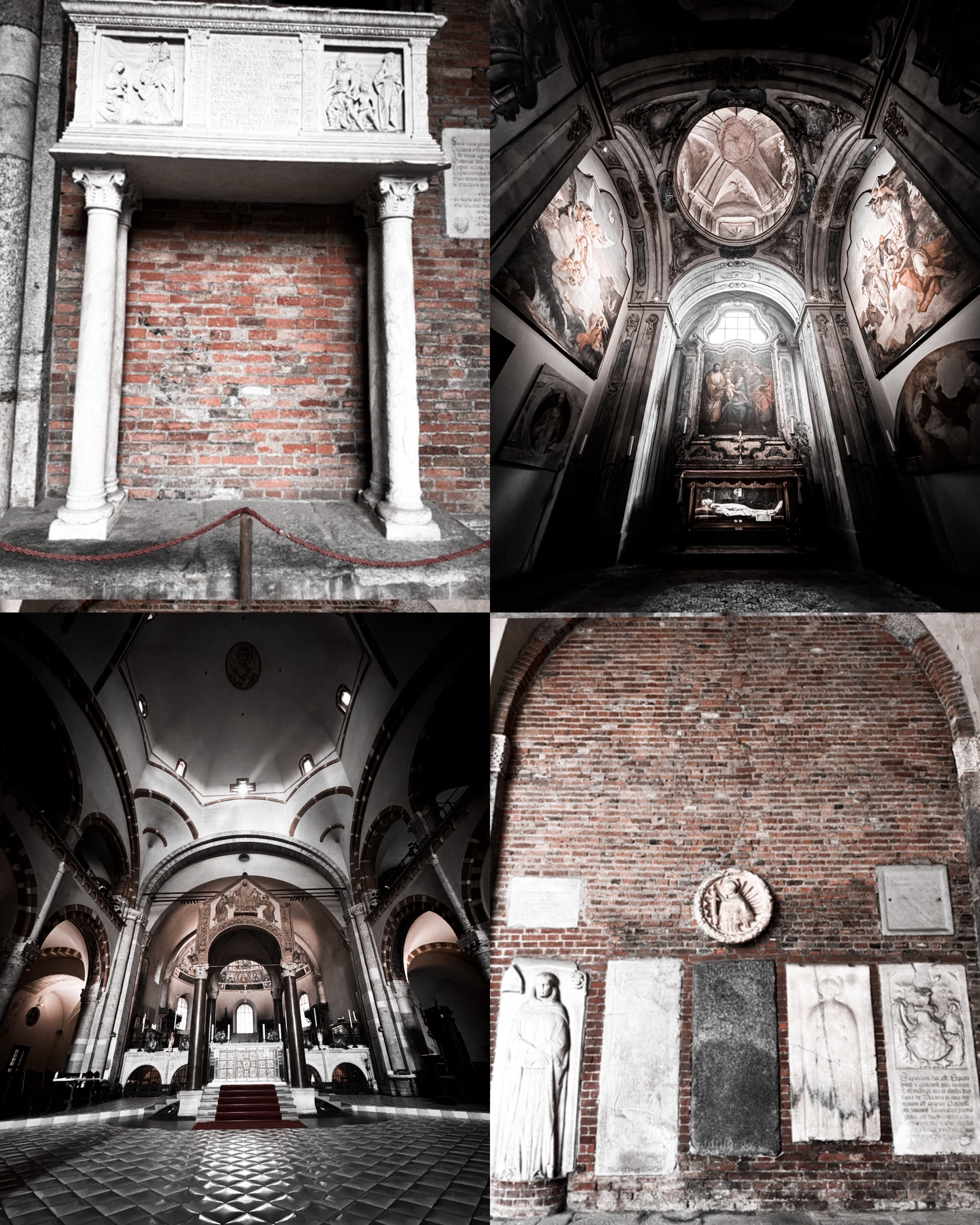 he wide atrium at the entrance, once used for gatherings and religious instruction, remains one of the most distinctive features of the building. Inside the basilica, visitors encounter a remarkable collection of religious art and historical treasures. (c) Sarah B