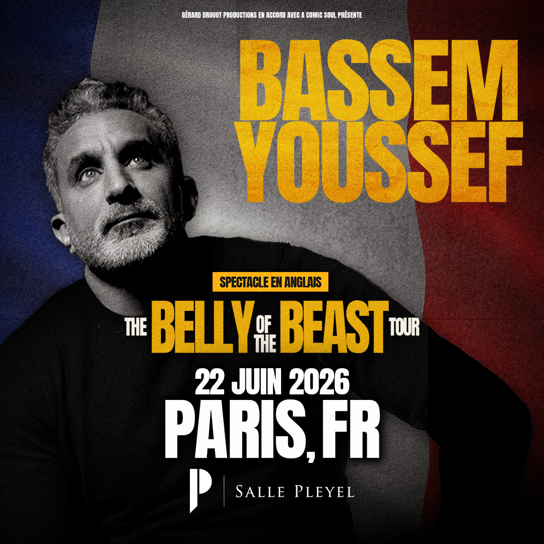 Bassem Youssef en one man show à la Salle Pleyel à Paris le 22 juin 2026