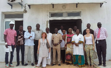 Visite du chantier de l'unité pédiatrique drépanocytose financée par le gouvernement princier à Dakar. Photo (c) DCI