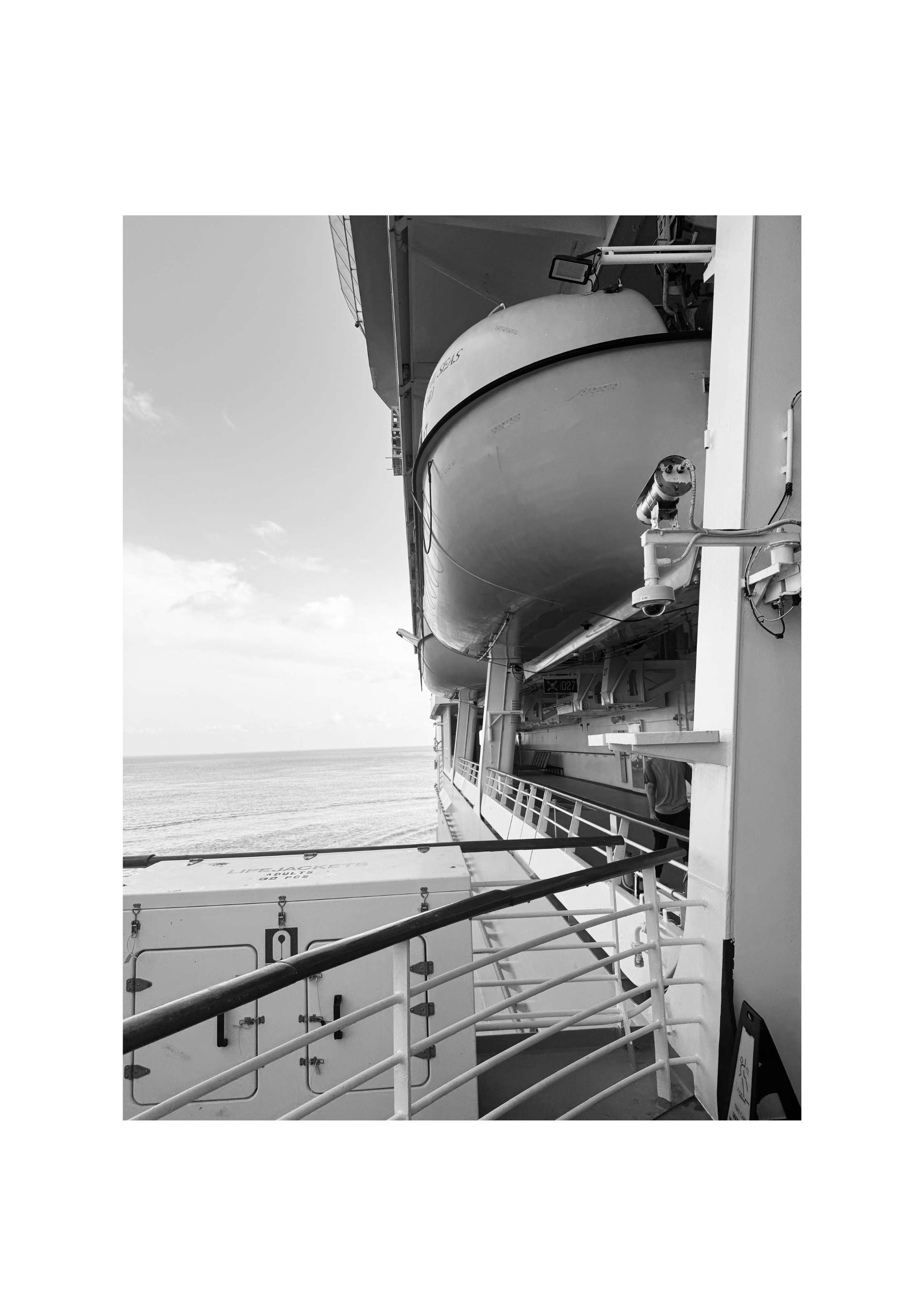 A cruise ship is also a moving power station. Deck view. (c) @sarahaerial.ice