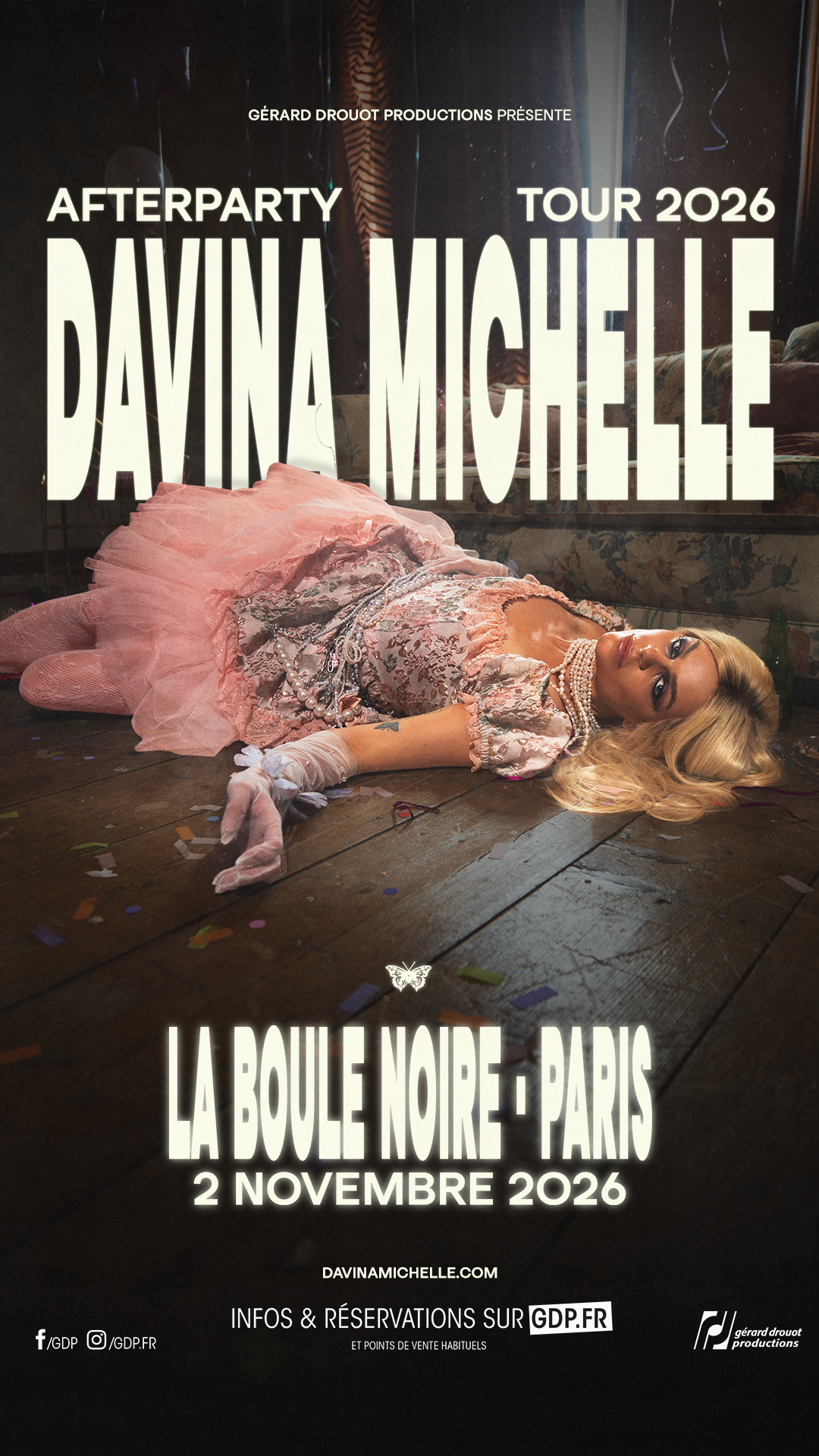 Davina Michelle arrive en concert à Paris le 02 novembre à la Boule Noire