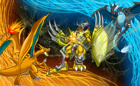 Il semblerait qu'avec la sortie de "Pokémon Go", la franchise des monstres de poche ait distancé celle des monstres digitaux. Illustration (c) H-Box