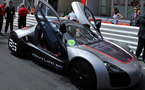 Premiers tours de roues pour la Venturi Volage sur le circuit du Grand Prix de Monaco