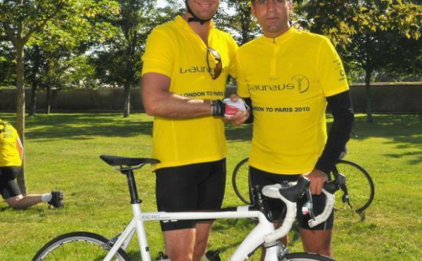 INDURAIN AND VAUGHAN REACH FRENCH CAPITAL AFTER GRUELLING LAUREUS LONDON TO PARIS BIKE RIDE