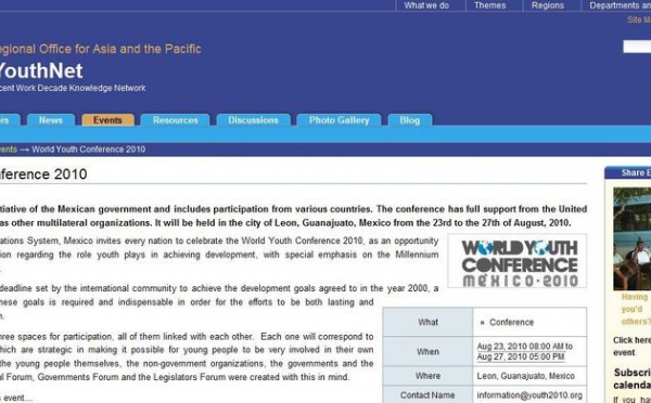 La conférence mondiale de la jeunesse au Mexique