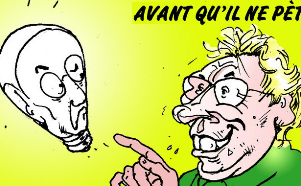 DESSIN DE PRESSE: Claude Guéant, l'homme à la tête de lampe à incandescence