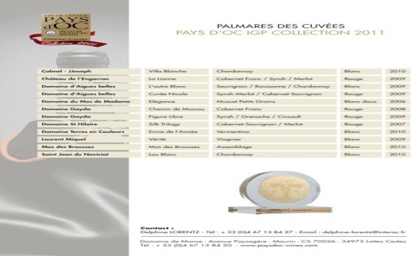 12 cuvées pour la Collection 2011 Pays d'Oc IGP