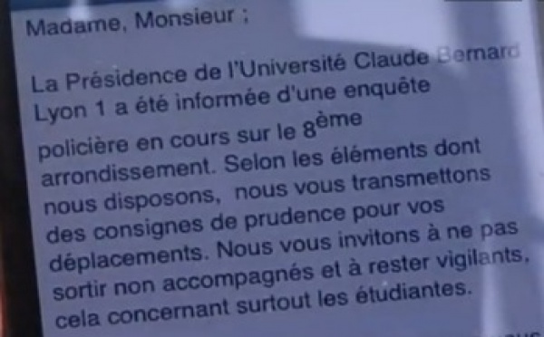 Actu à la une - La psychose estudiantine à Lyon: avant tout une alerte à la prudence 