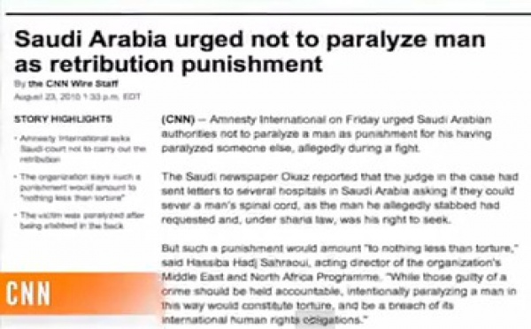 Arabie saoudite: Condamnation à la paralysie